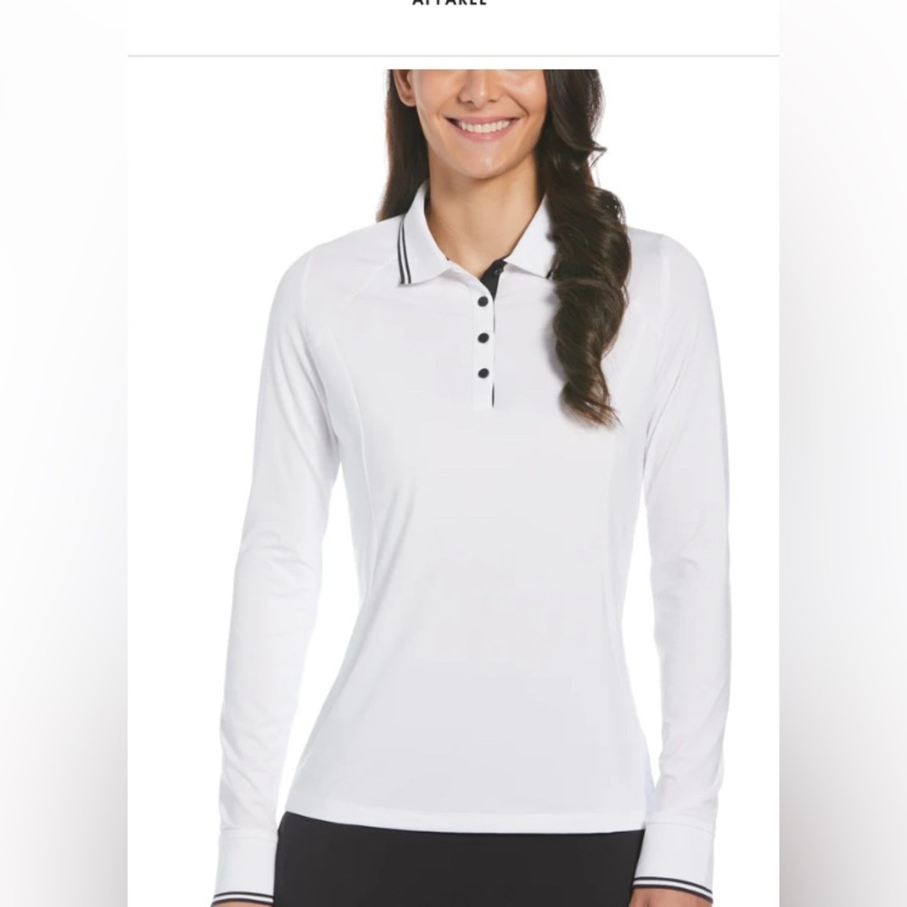 Callaway White Fitted Button Down Polo Shirt